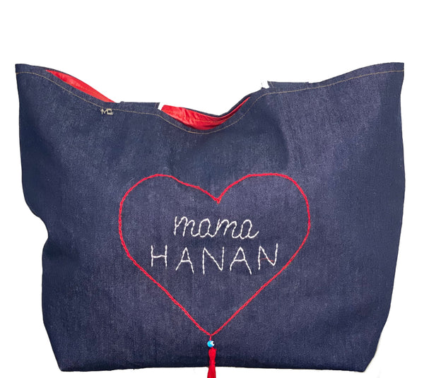 Custom Hand embroidered  Tote bag