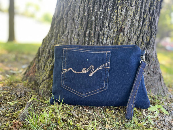 Minimalist Denim Pouch